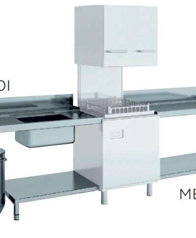 Mesa de Entrada y Salida entrada izquierda dim.1200x750x850h mm con estante ME-120I