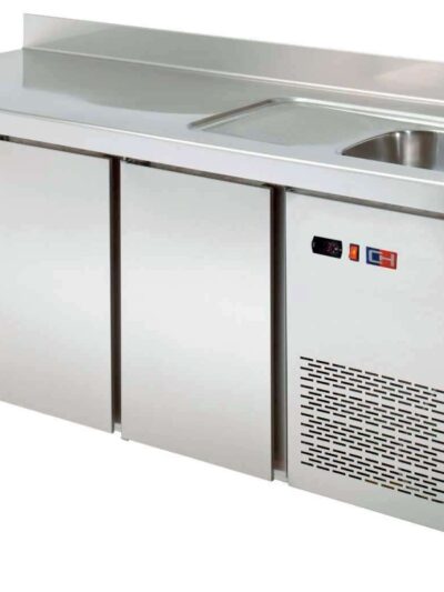Mesa Snack Refrigerada con fregadero 3 puertas Fondo 600 de 2017 x600 x850h mm CORDOBA MRCH-200F