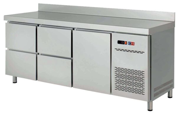 Mesa Snack Refrigerada 4 cajones + 1 puerta Fondo 600 de 2017 x600 x850h mm CORDOBA MRCH-200-4