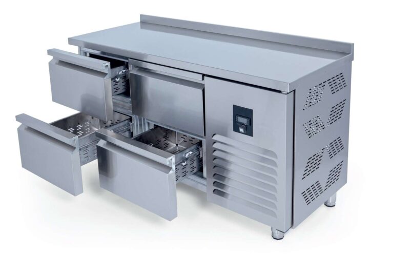 Mesa Refrigerada 4 cajones GN1/1 Fondo 700 de 1500 x700 x850h mm ESTAMBUL