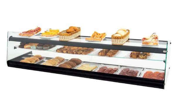 Vitrina neutra triple placa lisa dim.1456x390x376h mm línea Badajoz NEUTRA TRIPLE