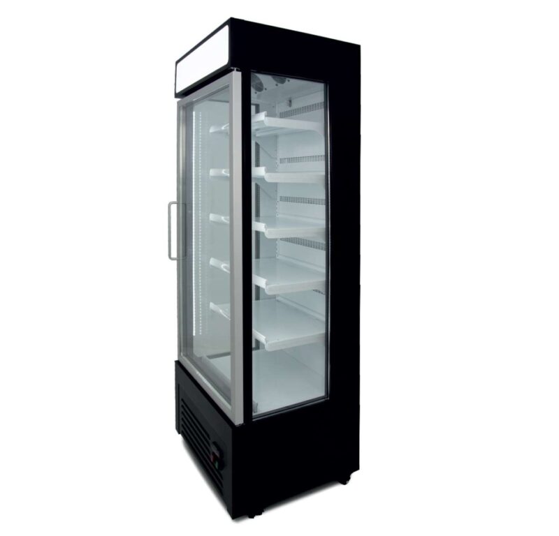 Armario Refrigerado Ventilado con Laterales de cristal 400 litros con 5 estantes COLOR NEGRO VISION400N