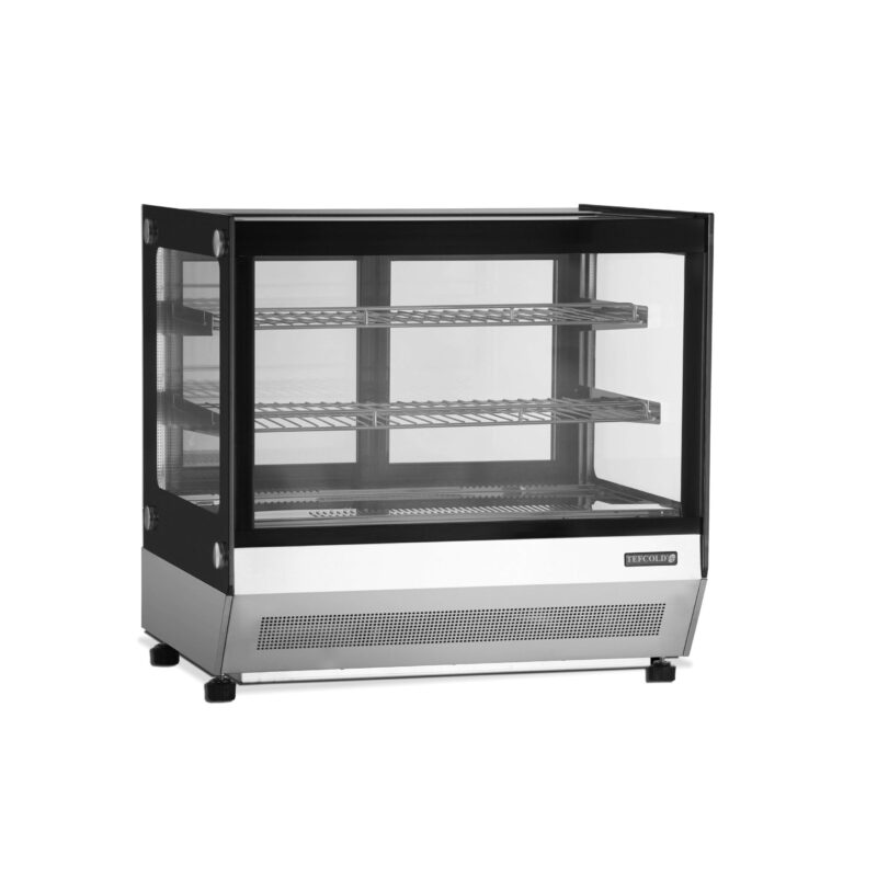 Vitrina refrigerada sobremostrador Cristal Recto 700X560X670h mm Línea VIBORG LCT750F-P. 65kg