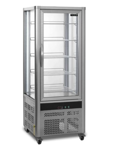Armario Refrigerado Ventilado Total 4 Caras de Cristal con 5 estantes 706x706x1800h mm Línea VIBORG UPD200-I. 140kg