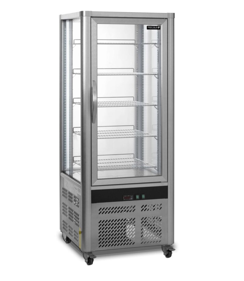 Armario Refrigerado Ventilado Total 4 Caras de Cristal con 5 estantes 706x706x1800h mm Línea VIBORG UPD200-I. 140kg