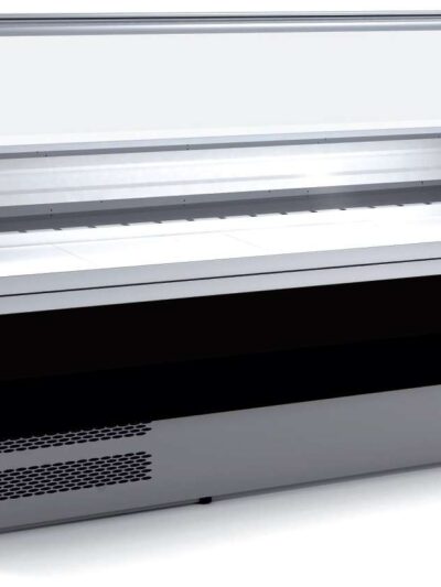 Vitrina Refrigerada Expositora Cristal Curvo con Reserva Decoración Negra Fondo 800 de 2025 x800 x1235h mm BADAJOZ VEC200
