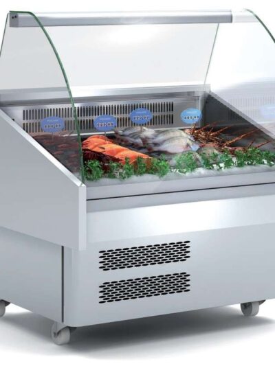 Vitrina Expositora Refrigerada Pescado / Marisco evaporador estático dim.1285x915x1185h mm Línea Córdoba EEC-130-CC