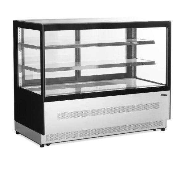 Vitrina Refrigerada Ventilada Total Cristal Recto con 3 estantes de cristal 1505X745X1209h mm Línea VIBORG LPD1500F-P-BLACK. 262 kg