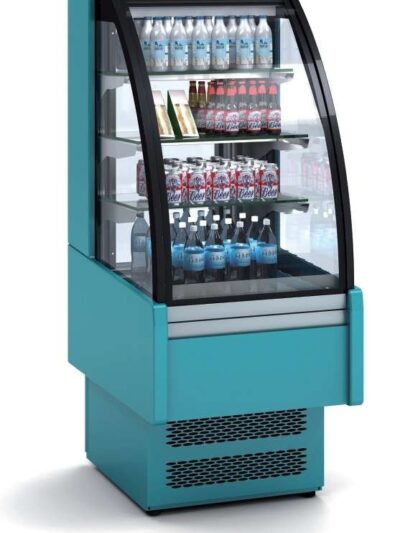 Vitrina Expositora Refrigerada Ventilada Cristal Curvo para chocolates dim.950x730x1379h mm Línea Córdoba VVB-6-9-C