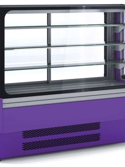 Vitrina Expositora Refrigerada Ventilada Cristal Recto para snack dim.1650x730x1379h mm Línea Córdoba VV-6-16-R