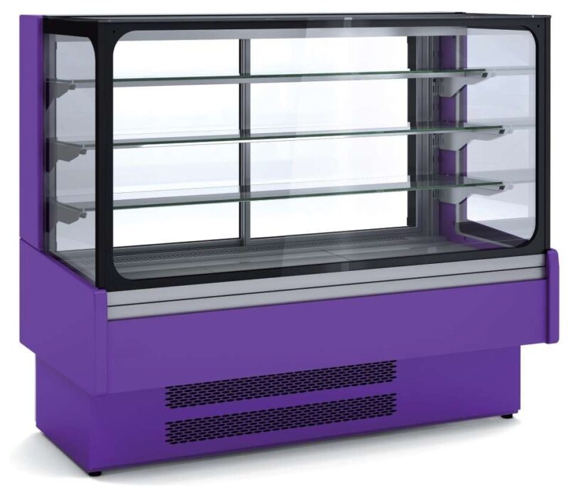 Vitrina Expositora Refrigerada Ventilada Cristal Recto para chocolates dim.1300x730x1379h mm Línea Córdoba VVB-6-13-R
