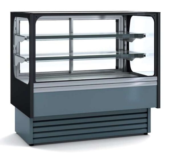 Vitrina Expositora Refrigerada Ventilada Cristal Recto Mostrador dim.1280x710x1380h mm Línea Córdoba VV-6-13-RGM