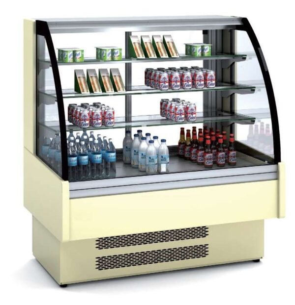Vitrina Expositora Refrigerada Ventilada Cristal Curvo Autoservicio dim.600x730x1098h mm Línea Córdoba VVA-6-6-C