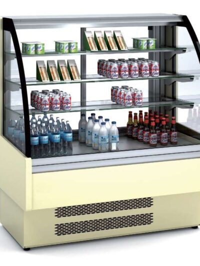 Vitrina Expositora Refrigerada Ventilada Cristal Curvo Autoservicio dim.1650x730x1098h mm Línea Córdoba VVA-6-16-C