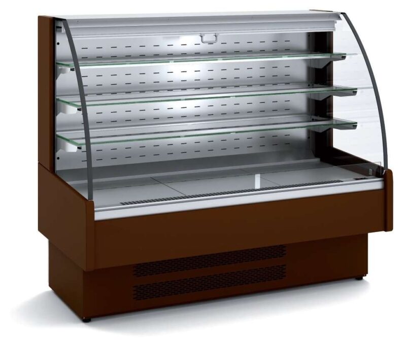 Vitrina Expositora Refrigerada Ventilada Cristal Curvo Autoservicio dim.1650x730x1098h mm Línea Córdoba VVAM-6-16-C