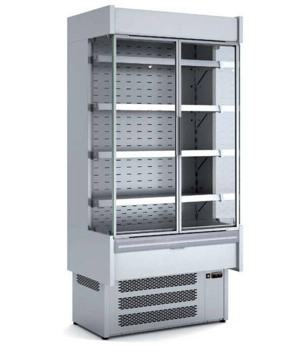 Vitrina Expositora Mural inoxidable  con Puertas dim.1880x635x2020h mm Línea Córdoba MI-5-190-EG