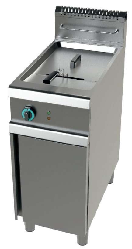 Freidora a gas 1cuba limpia de 21 litros con 19Kw Serie 900 JUNEX con medidas 400x900x900h mm FG9C121
