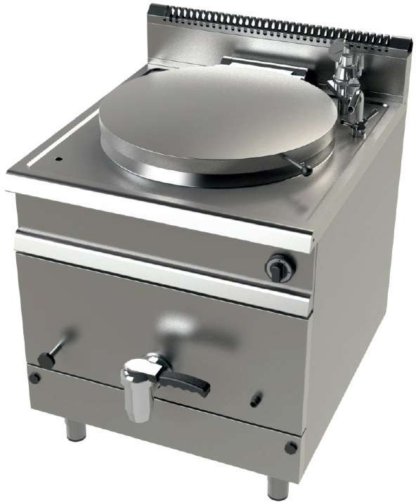 Marmita a gas 140 litros calentamiento directo 21 Kw Serie 900 JUNEX con medidas 800x900x900h mm MG9C150D