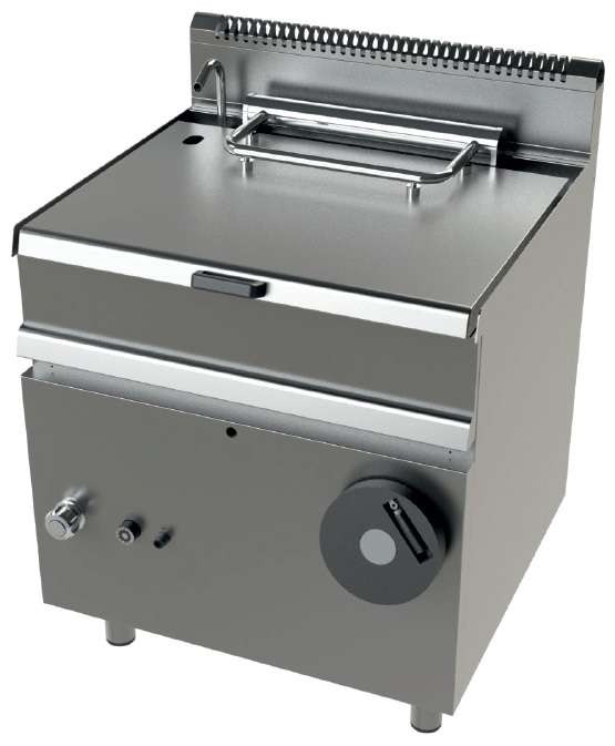 Sartén basculante a gas 12Kw fondo cuba en acero suave Serie 700 JUNEX con medidas 800x730x900h mm FD7N050F