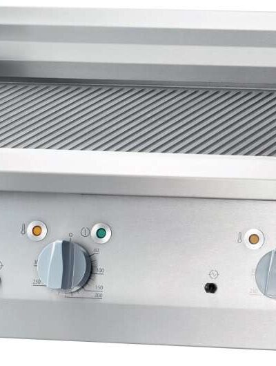 Fry top eléctrico acero rectificado sobremesa placa ranurada/lisa 800x700x250h mm 8,1Kw Línea Varsovia