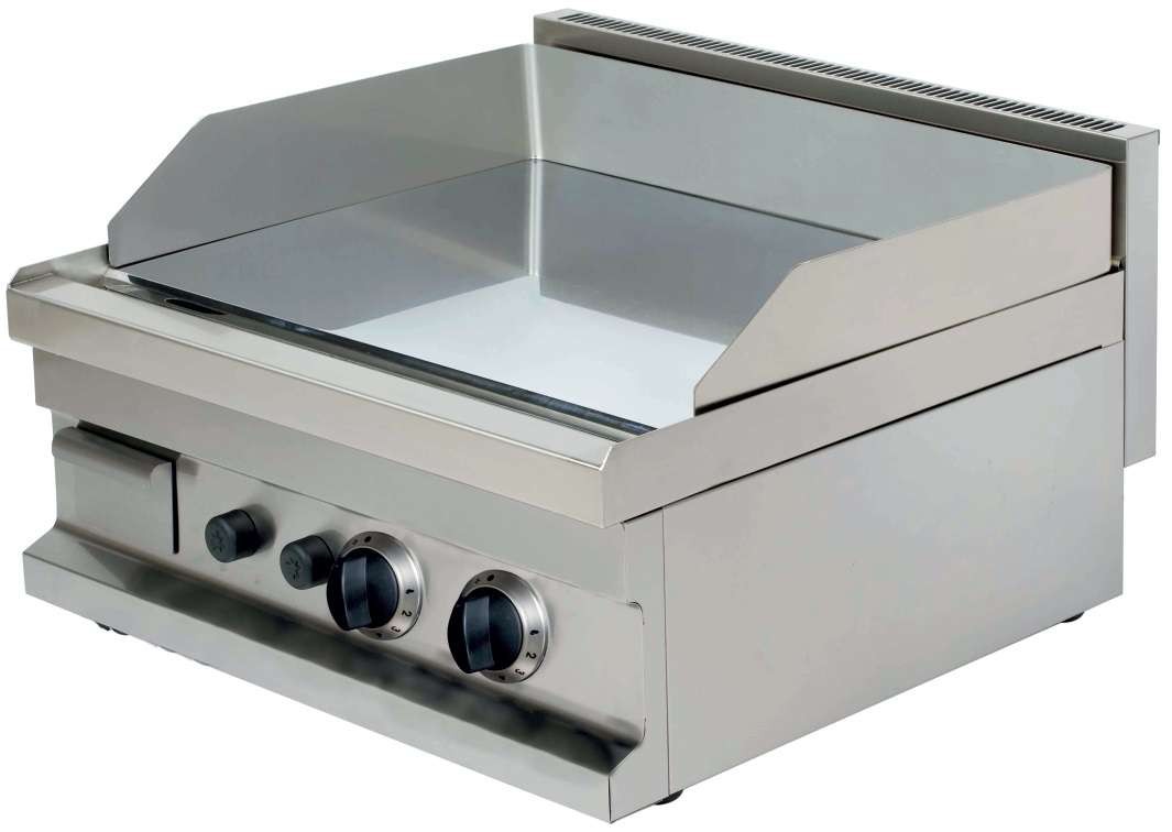 Fry tops a gas sobremesa liso acero rectificado 15 mm 2x4,8kw 600x600x265h mm GG606 Línea Estambul