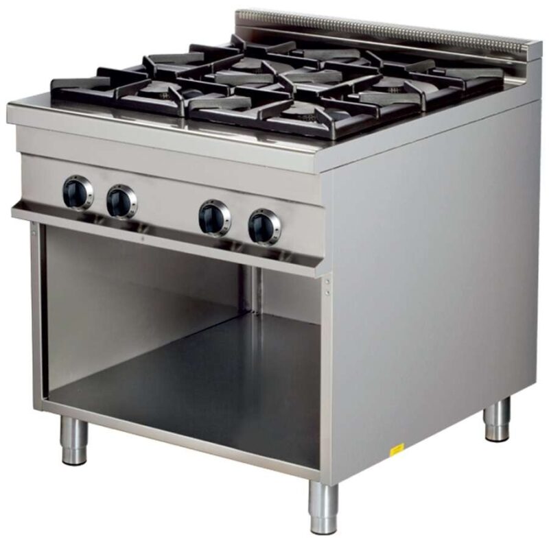 Cocina a gas 4 fuegos 4x8kw 850x900x900h mm GR921 Línea Estambul