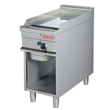 Fry tops a gas liso acero 15 mm con baño cromo duro 7,5kw 425x900x900h mm GG911C Línea Estambul