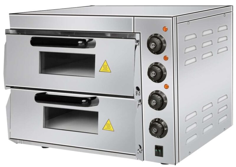 Horno Eléctrico de Pizza Compacto de 560 x570 x440h mm para 2 Pizzas 38 cm PDK40 Línea Pekín