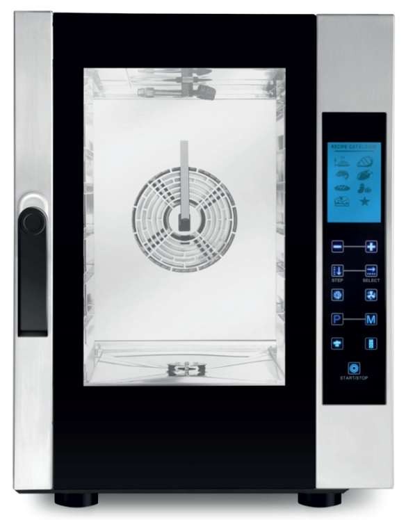 Horno eléctrico convección COMPACTO TOUCH CONTROL con VAPOR 6 bandejas GN1/1 EKF611CTC Línea Padova