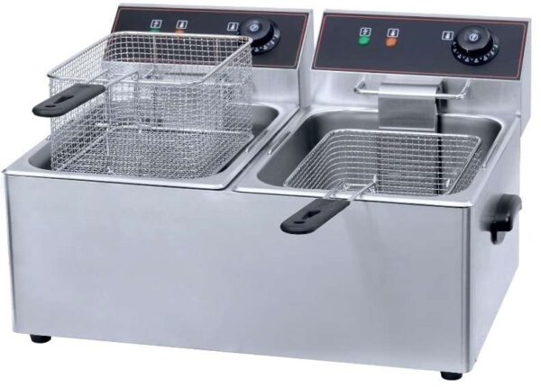 Freidora Eléctrica 10 + 10  litros SIN Grifo de 540 x425 x350h mm PEKIN IEF-8L-2-EGO