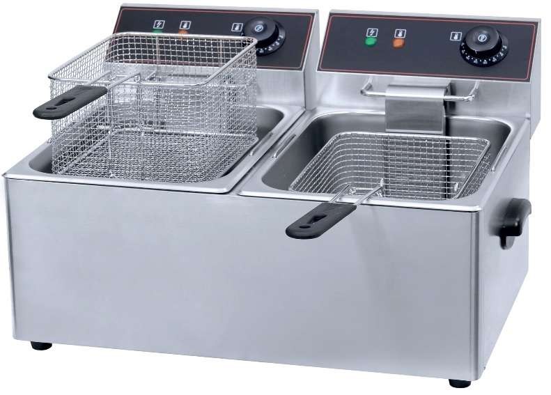 Freidora Eléctrica 10 + 10  litros SIN Grifo de 540 x425 x350h mm PEKIN IEF-8L-2-EGO