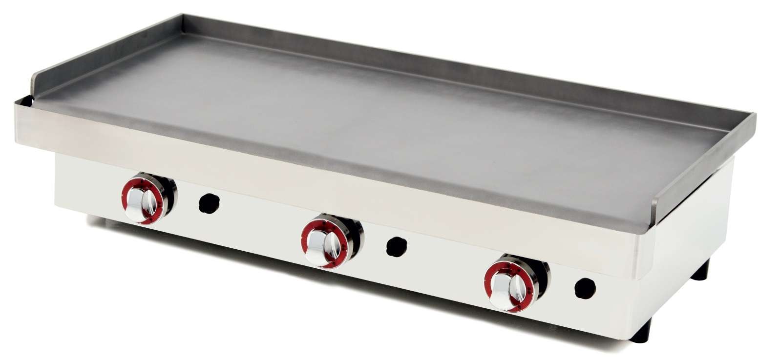 Plancha a Gas Acero Laminado 6mm pot.12,8Kw dim.1210x457x240h mm línea Badajoz 120PGL