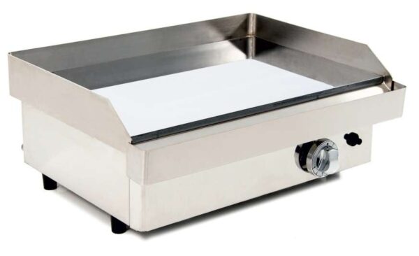 Plancha a Gas Acero con Baño Cromo Duro 50 micras pot.6,4Kw dim.610x457x240h mm línea Badajoz 60PGC