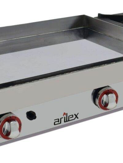 Plancha a Gas Acero con Baño Cromo Duro con Fogón 6Kw pot.9,6+6Kw dim.1210x457x240h mm línea Badajoz 120PGCF