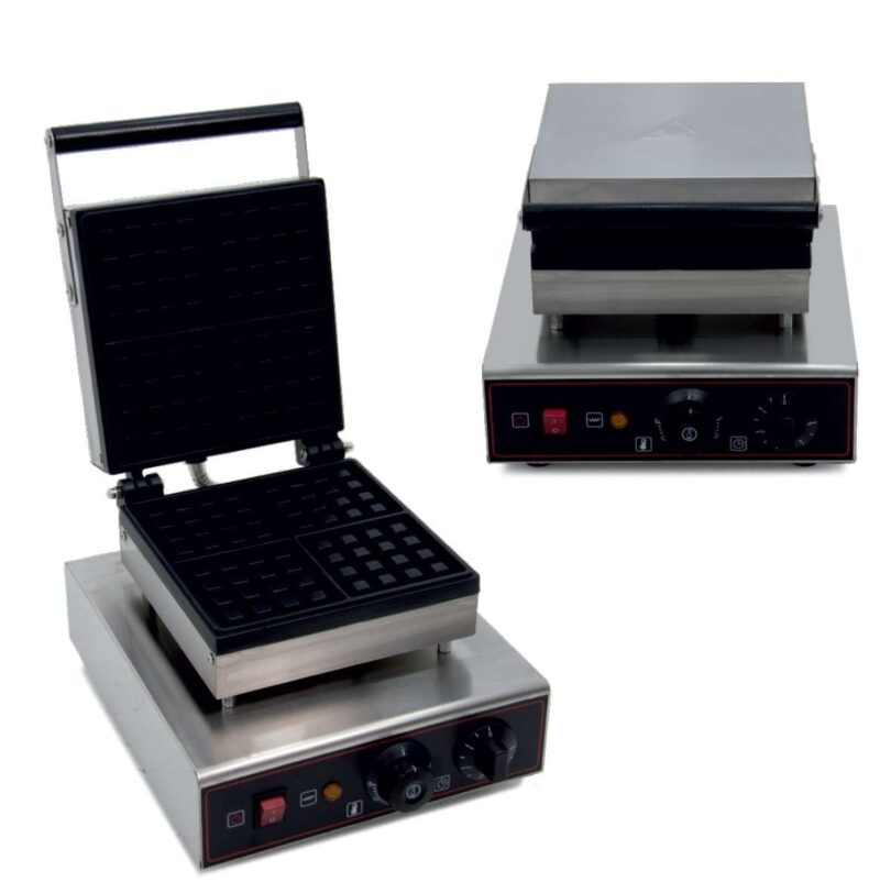 Máquina de gofres eléctrica 1,6KW 282X380X230h mm