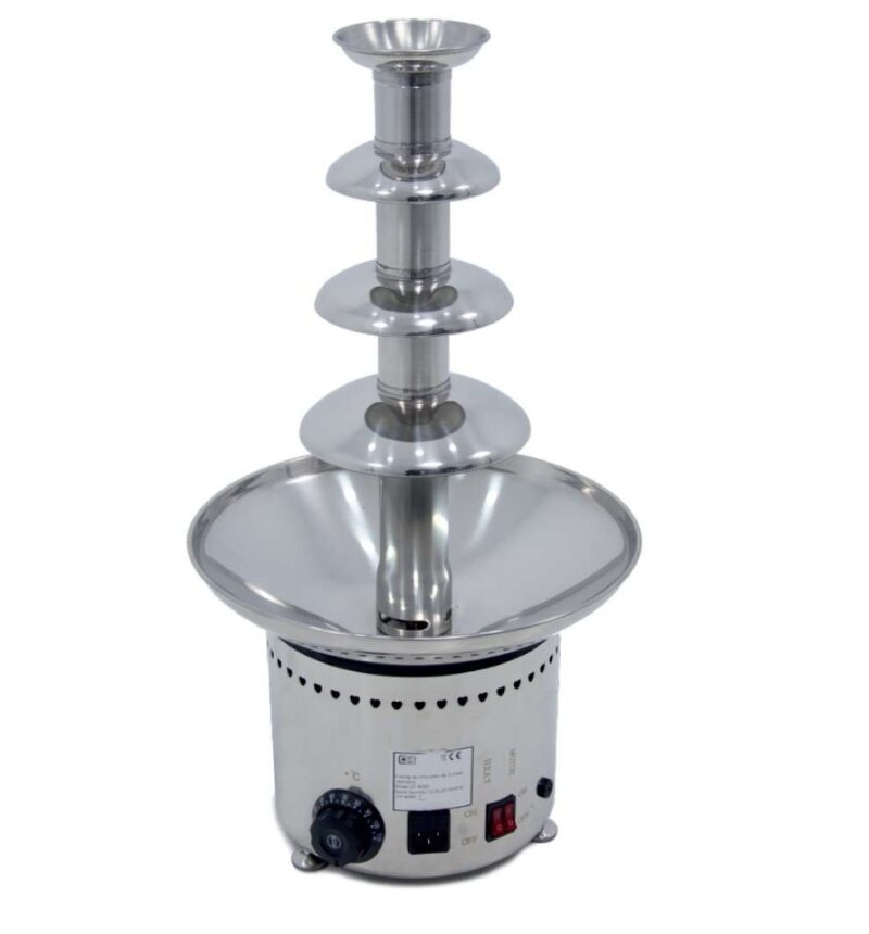 Fuente de chocolate 4 pisos diámetro 33cm y alto 60cm capacidad