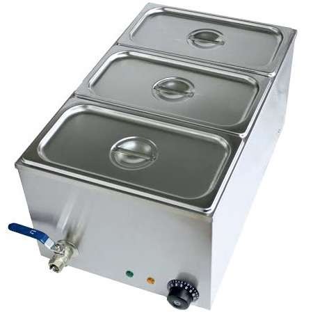 Baño María Cubeta 3 cubetas GN1/3 de 340 x570 x260h mm PEKIN IB-3V