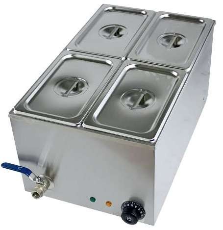 Baño María Cubeta 4 cubetas GN1/4 de 340 x570 x260h mm PEKIN IB-4V