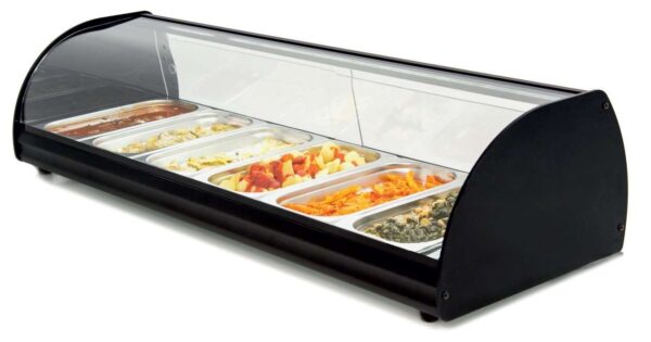 Vitrina Caliente Multifunción de 6 bandejas GN1/3-40 dim.1145x390x287h mm Línea Badajoz 6CT