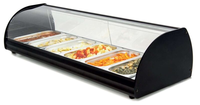 Vitrina Caliente Multifunción de 6 bandejas GN1/3-40 dim.1145x390x287h mm Línea Badajoz 6CT