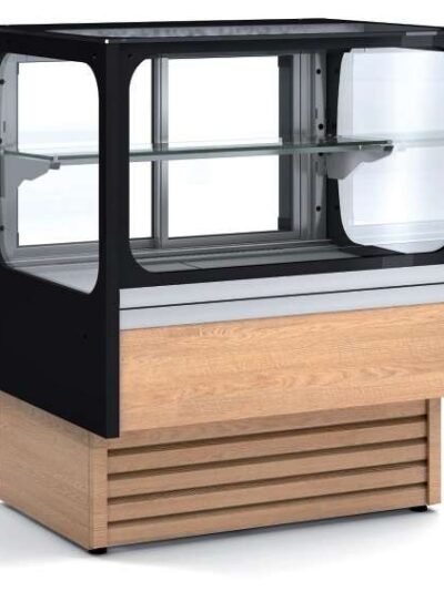 Vitrina Expositora Refrigerada Ventilada Cristal Recto Mostrador para chocolates dim.1280x710x1380h mm Línea Córdoba VV-6-13-RGB
