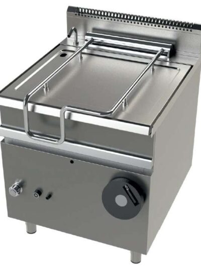 Sartén basculante a gas 80 litros 22Kw fondo cuba en acero inoxidable AISI-304 Serie 900 JUNEX con medidas 800x900x900h mm FD9C080