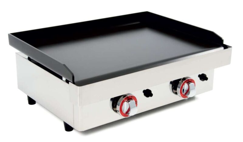 Plancha a Gas Acero Laminado 6mm con recubrimiento cerámico antiadherente 6,4Kw superficie útil 600x400mm línea Badajoz NANOTEC60