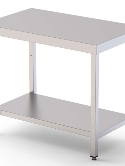 Mesa de Trabajo Acero inoxidable Central Con 1 Estante 1300x600x850h mm WTC160130S1