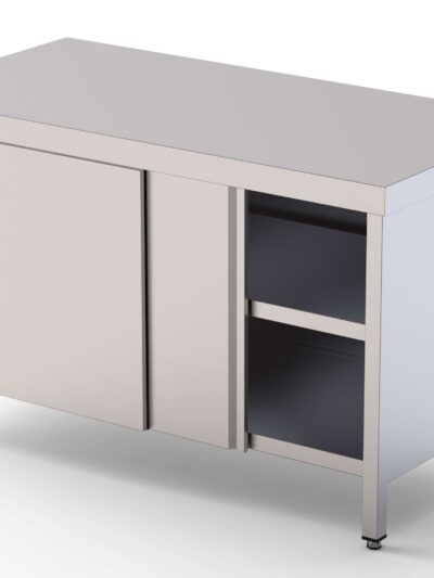 Mesa de Trabajo Acero inoxidable Central Con Puerta Corredera a 1 cara 1200x900x850h mm WTC190120SD