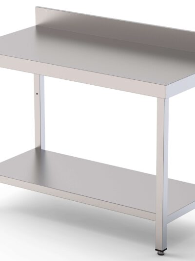 Mesa de Trabajo Acero inoxidable Mural Con 1 Estante 800x800x850h mm WTW180080S1