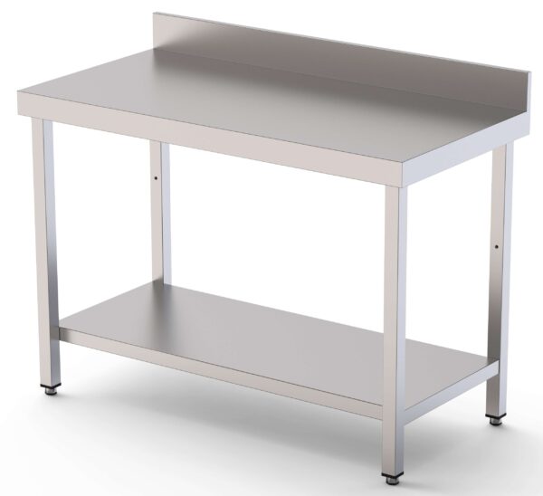 Mesa de Trabajo Acero inoxidable Mural Con 1 Estante 1800x900x850h mm WTW190180S1