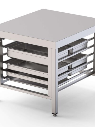 Mesa de Soporte Acero Inoxidable Para Hornos Con 6+6 Guias GN1/1 1100x850x700h mm WTC110GN11O