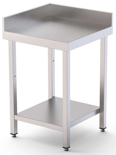 Mesa de Trabajo Acero Inoxidable Angular Para Composiciones en L Con 1 Estante 600x600x850h mm WTW160060C1