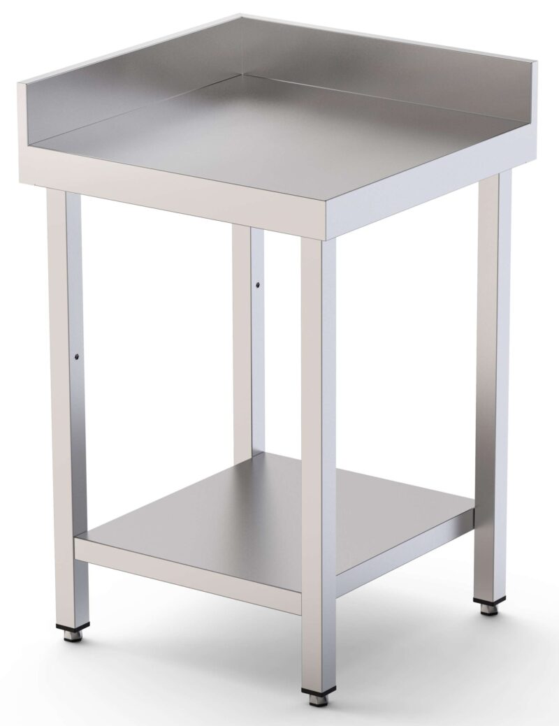 Mesa de Trabajo Acero Inoxidable Angular Para Composiciones en L Con 1 Estante 700x700x850h mm WTW170070C1